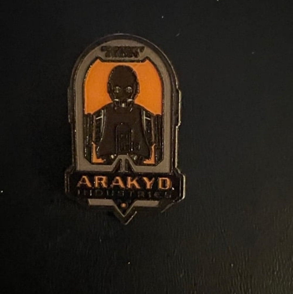 Star Wars Arakyd Industries Pin with Orange and Black